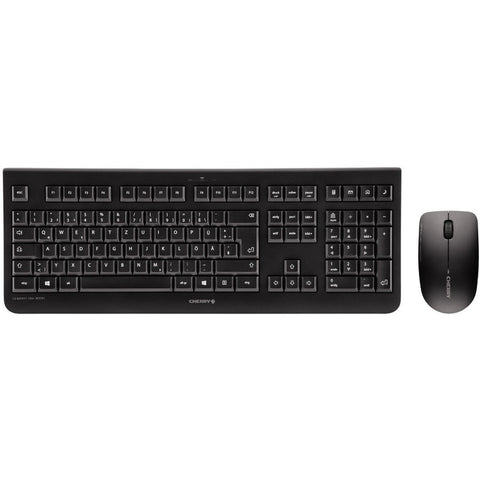 Cherry Americas Llc Dw 3000 Wireless Kb+mouse Bundle, French 105+4 Whisper Quiet Keys, Black, 3 Bott