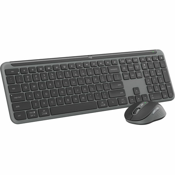 Logitech MK955 Signature Slim Wireless Keyboard and Mouse Combo, For Larger Hands, Quiet Typing and Clicking, Switch Across Three Devices, Bluetooth, Multi-OS, for Windows and Mac, Graphite