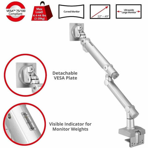 Siig, Inc. Mtpro Heavyduty Desk Mount Single 22in 49in