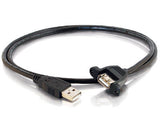 C2G 1.5ft Panel-Mount USB 2.0 A Male to A Female Cable