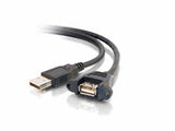 C2G 1.5ft Panel-Mount USB 2.0 A Male to A Female Cable