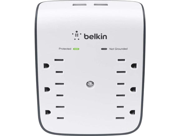 Belkin SurgePlus USB Wall Mount Surge Protector 900 Joule, 10 Watt Combined Power