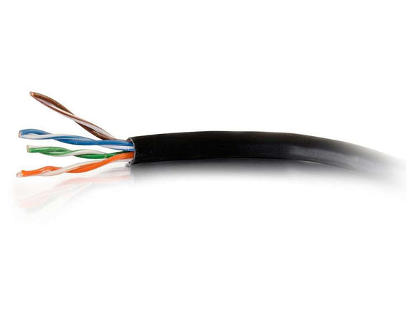 C2G 500ft Cat6 Bulk Ethernet Network Cable Solid UTP Riser CMR Black TAA