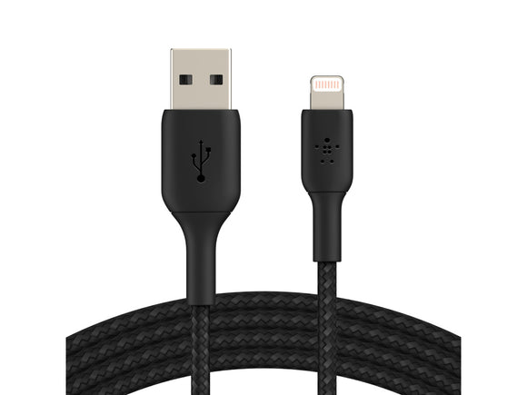 Belkin male to USB male - 6.6 ft - black Lightning/USB Data Transfer Cable for Apple iPad/iPhone/iPod (Lightning)