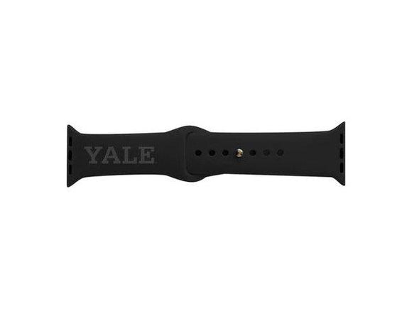 Yale University Silicone Apple Watch Band, 38-40mm, Black Matte, Classic V1