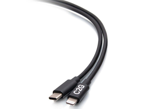 C2G 3ft USB-C Male to Lightning Male Sync and Charging Cable - Black
