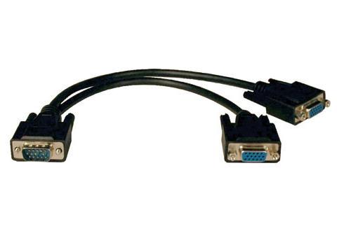 Eaton Tripp Lite Series Vga Monitor Y Splitter Cable (hd15 M/2xf), 1 Ft. (0.31 M