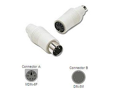 C2g Keyboard Adapter - Ps/2 Left Connector - Female Left Gender - 5 Pin Din Right Co