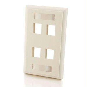 C2g 4-port Keystone Wallplate Wht