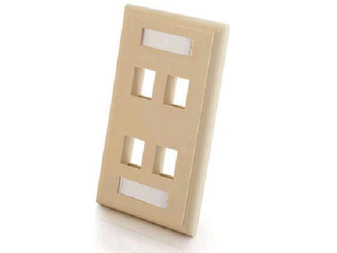 C2g 4-port Keystone Wallplate Ivory - Stainless Steel Design With A Plastic Spacer F