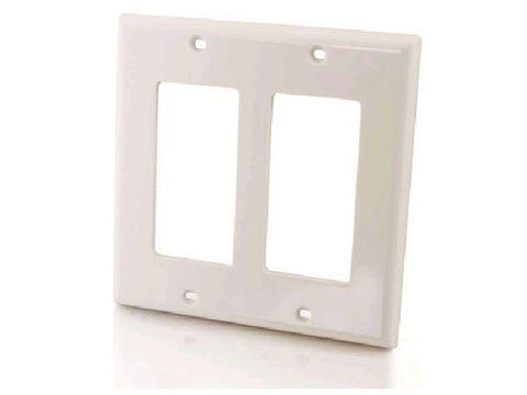 C2g Dual Gang Decora Wallplate Wht - Adds Style And Function To Any Wiring System, A