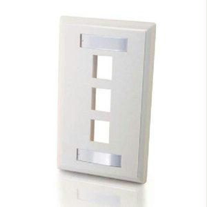 C2g 3-port Keystone Wallplate Wht