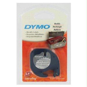 Dymo 1/2inch (12 Mm) Metallic Letratag Tape, Tear-resistant, Wipeable Plastic Labels