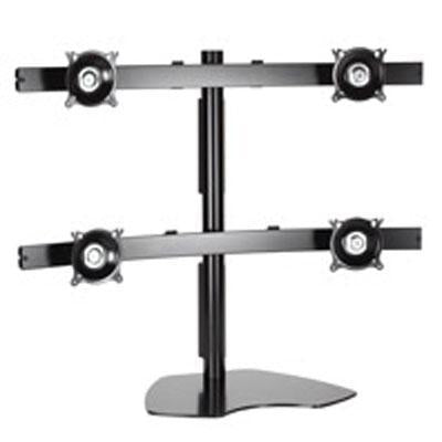 Chief Manufacturing Widescreen Quad Monitor Table Stand - Ktp445b - Black - Vesa 75 X 75 Mm And 100