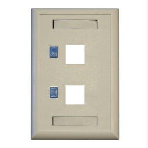 Eaton Tripp Lite Series 2-port Keystone Faceplate, Single Gang, Id Labels, White