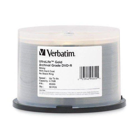 Verbatim Americas Llc 50pk Dvd-r 8x Ultralife Gold Spindle