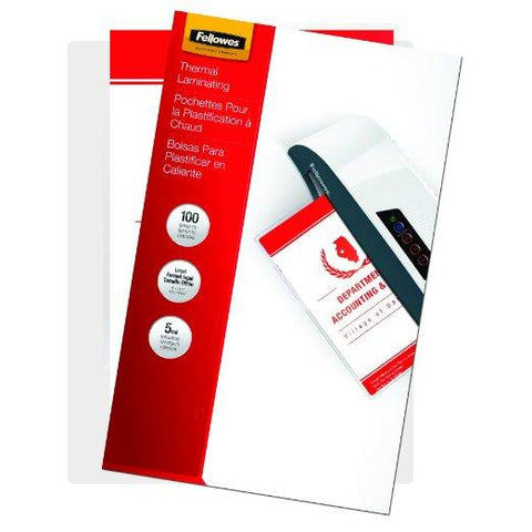 Fellowes, Inc. Glossy Pouches - Legal, 5 Mil, 100 Pack - Preserves, Protects, And Enhances Impo