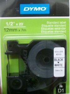 Sanford Dymo Labelmanager D1 Tape 1000 Black On White - 45113