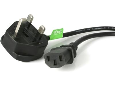 Startech 6ft/1.8m 18awg (0.75mm2) Uk Computer/monitor Power Cable Ac Power Cord W/ Bs 136