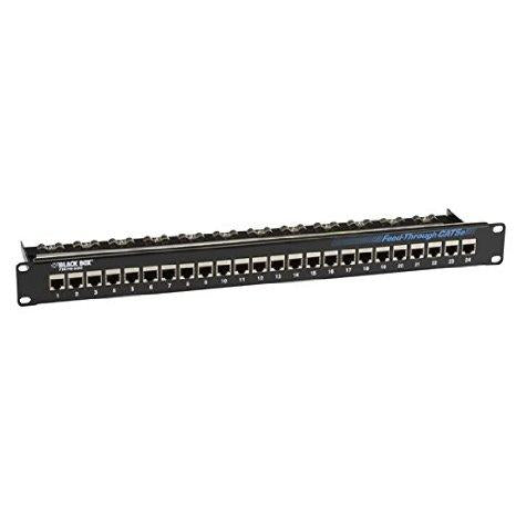 Black Box Cat5e Feed-through Patch Panel - 1u, Shielded, 24-port