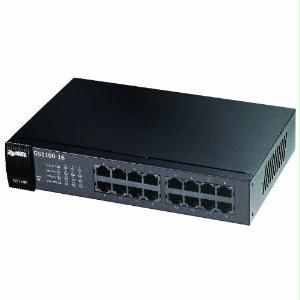 Zyxel Communications Gs1100-16 - 16-port 10/100/1000 Gigabit Switch Desktop W/rackmounts