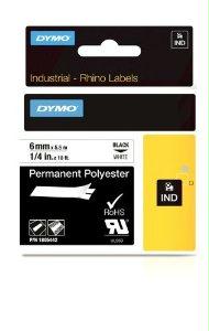 Dymo Rhino 1/4in White Perm Poly-6mm - This Item Is Suitable For Use In Rhinopro 3000