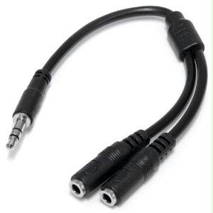 Startech Slim Stereo Splitter Cable - 3.5 Mm Mini-jack Left Connector - Male Left Gender