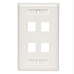Eaton Tripp Lite Series 4-port Keystone Faceplate, Single Gang, Id Labels, White