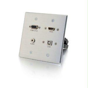 C2g Double Gang Hdmi/usb/3.5mm/vga Donglewp - Can Be Used With Active Usb Extension
