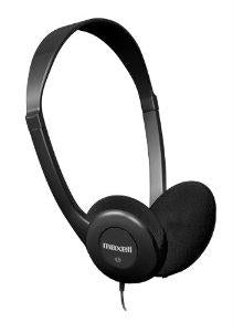 Maxell Wired 3.5mm , Opp Wired Headphone (no Mic)-4ft Cord Black