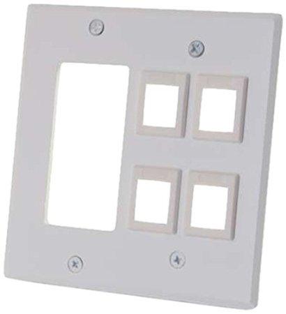 C2g Double Gang Decora White W/4 Ks - Individual Port Configurability Allows For Spe