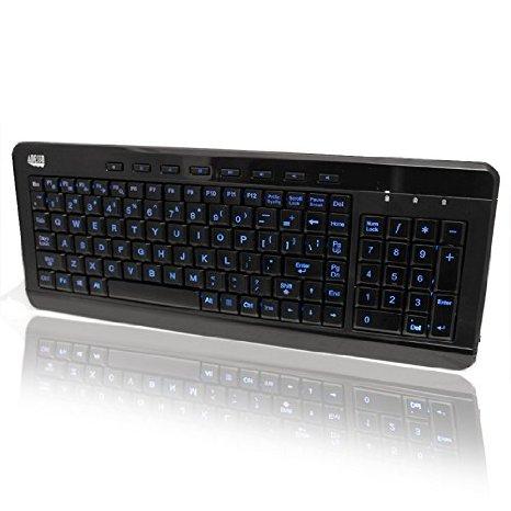 Adesso Innovation Inc Adesso Akb-120eb 3 Color Illuminated 2x Large Print Compact Keyboard -  3-color