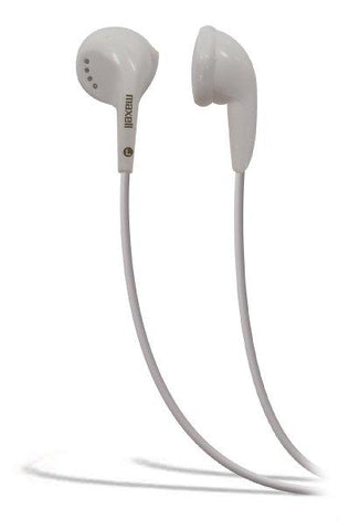 Maxell Wired 3.5mm , Opp On-ear Wired Earbud (no Mic) 4ft Cord- White