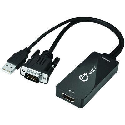 Siig, Inc. Audio Support Portable Vga & Usb Audio To Hdmi Converter Converts Vga Output To