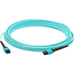 Add-on Addon 10m Mpo/upc To Mpo/upc Aqua Om4 Ofnr (riser-rated) 12-strand Fiber Patch C