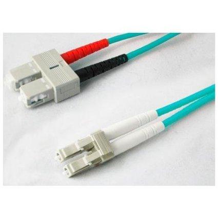 Add-on Addon 10m Sc To Lc Aqua Om3 Duplex Ofnr (riser-rated) Fiber Patch Cable