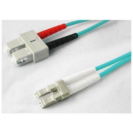 Add-on Addon 1m Sc To Lc Aqua Om3 Duplex Ofnr (riser-rated) Fiber Patch Cable