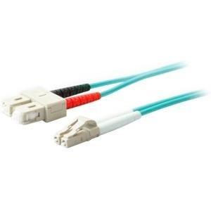 Add-on Addon 30m Sc To Lc Aqua Om3 Duplex Ofnr (riser-rated) Fiber Patch Cable