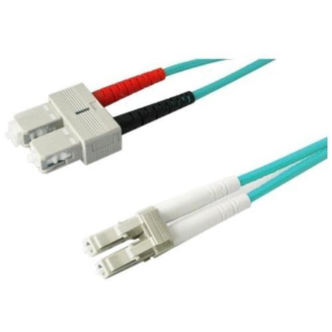 Add-on Addon 3m Sc To Lc Aqua Om3 Duplex Ofnr (riser-rated) Fiber Patch Cable