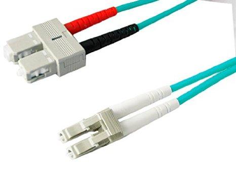 Add-on Addon 4m Sc To Lc Aqua Om3 Duplex Ofnr (riser-rated) Fiber Patch Cable