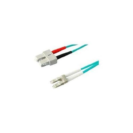 Add-on Addon 5m Sc To Lc Aqua Om3 Duplex Ofnr (riser-rated) Fiber Patch Cable