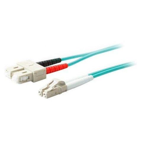Add-on Addon 6m Sc To Lc Aqua Om3 Duplex Ofnr (riser-rated) Fiber Patch Cable