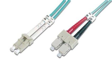 Add-on Addon 8m Sc To Lc Aqua Om4 Duplex Ofnr (riser-rated) Fiber Patch Cable