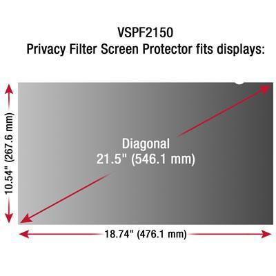 Vspf2150, Viewsonic 21.5in Privacy Filter Screen Protector For Widescreen (16:9)