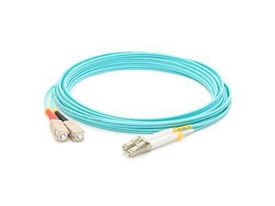 Add-on Addon 25m Sc To Lc Aqua Om4 Duplex Ofnr (riser-rated) Fiber Patch Cable