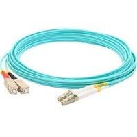 Add-on Addon 50m Sc To Lc Aqua Om3 Duplex Ofnr (riser-rated) Fiber Patch Cable