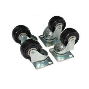 Startech Caster Kit - Black, Silver - Max Load Capacity Of 50 Kg (110 Lbs) Per Caster, To