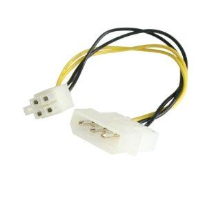 Startech This 6in Lp4 To P4 Auxiliary Power Cable Adapter Turns A Female Lp4 Connector In