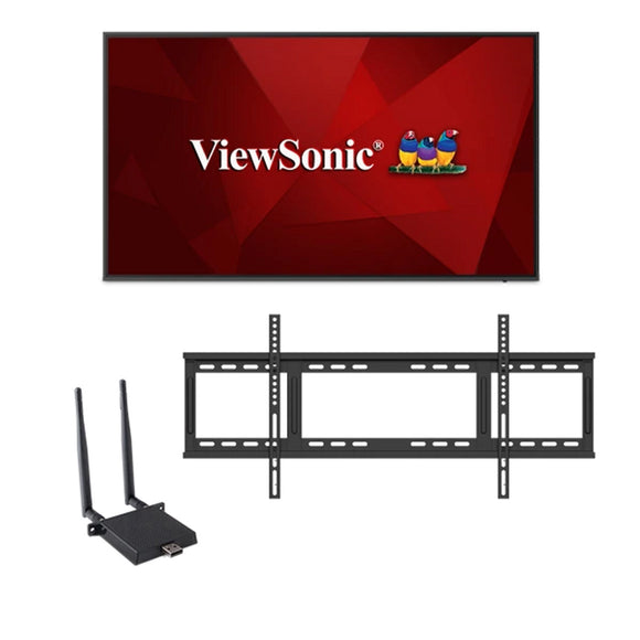 ViewSonic Commercial Display CDE6530-E1 - 4K, Integrated Software, WiFi Adapter and Fixed Wall Mount - 450 cd/m2 - 65
