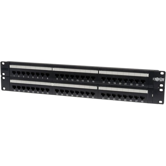 Tripp Lite 48-Port Cat5e Cat5 Rackmount Patch Panel 568B 110 Punch 2URM TAA - SystemsDirect.com